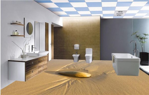 pvc vinyl flooring bathroom seaside beach pebbles 3d floor vinyl flooring bathroom