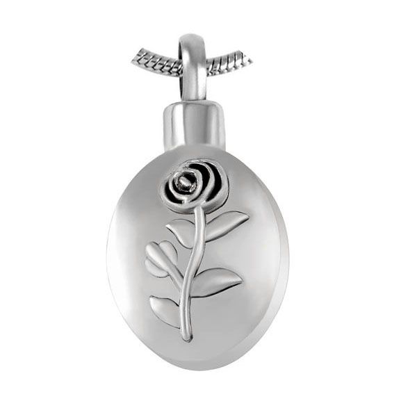 rose engraved 316l stainless steel cremation pendant necklace ashes keepsake urn necklace memory funeral jewelry, Silver 
rose engraved 316l stainless steel cremation pendant necklace ashes keepsake urn necklace memory funeral jewelry, Silver