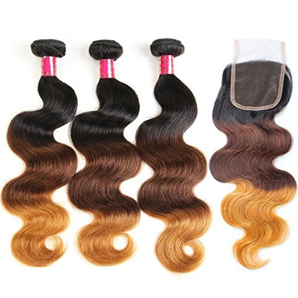 3 bundles with closure 1b/4/27 brazilian human hair 3 tone ombre brown blonde hair extensions hair weave bundles with closure, Black;brown
3 bundles with closure 1b/4/27 brazilian human hair 3 tone ombre brown blonde hair extensions hair weave bundles with closure, Black;brown