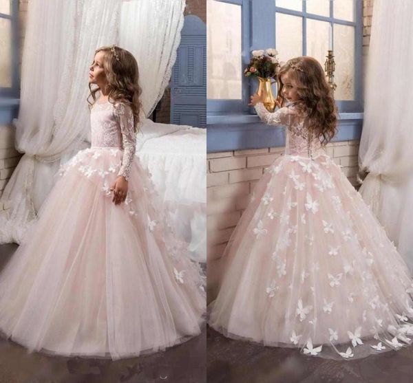2020 New Princess Pink Long Sleeves Ball Gown Flower Girl Dress Sweep Train Girls First Communion Dress Girls Lace Wedding Party Dresses
2020 New Princess Pink Long Sleeves Ball Gown Flower Girl Dress Sweep Train Girls First Communion Dress Girls Lace Wedding Party Dresses