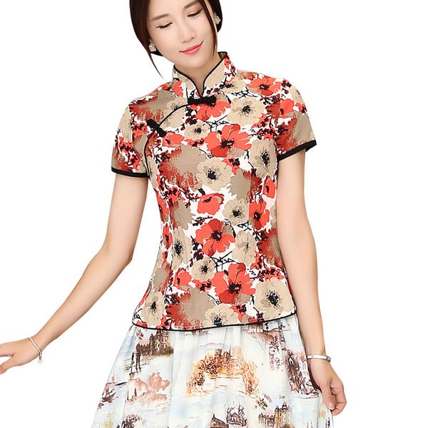 Шанхайская история мандарин воротник женская рубашка Qipao китайский топ с коротким рукавом Cheongsam топ традиционной китайской льняной блузки
Шанхайская история мандарин воротник женская рубашка Qipao китайский топ с коротким рукавом Cheongsam топ традиционной китайской льняной блузки