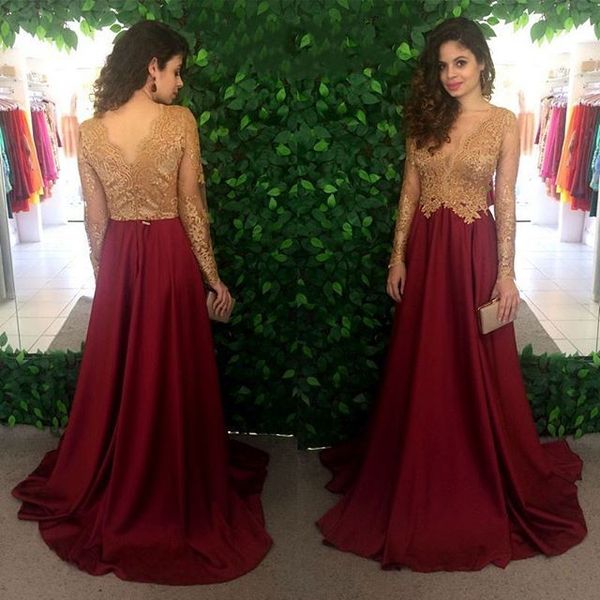 burgundy evening gowns a line v neck evening dresses long sleeve lace prom dress, Black;red
burgundy evening gowns a line v neck evening dresses long sleeve lace prom dress, Black;red