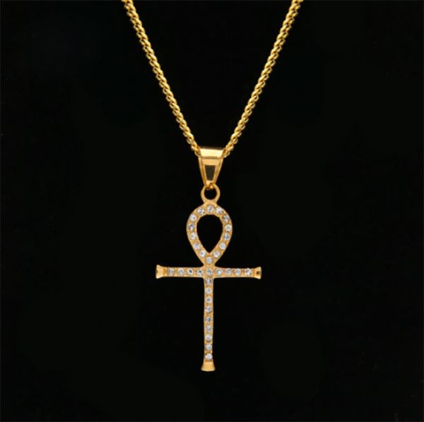 real gold plated ankh egyptian pendant necklace bling bling rhinestone crystal key to life egypt cross necklace cuban chain hip hop jewelry, Silver
real gold plated ankh egyptian pendant necklace bling bling rhinestone crystal key to life egypt cross necklace cuban chain hip hop jewelry, Silver
