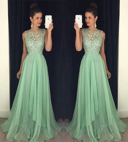 sparkly bling a line chiffon long prom dresses 2017 sheer neck sleeveless lace sequins open back formal evening gowns ba1472, Black
sparkly bling a line chiffon long prom dresses 2017 sheer neck sleeveless lace sequins open back formal evening gowns ba1472, Black