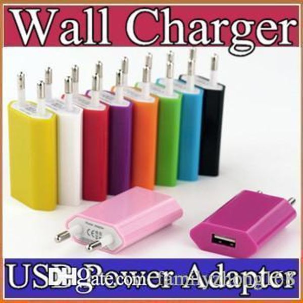 100pc 5v 1000mah Colorful Eu U Plug U B Wall Charger Ac Power Adapter Home Charger For Iphone 7 6 6 Plu Am Ung 7 6 Htc C C