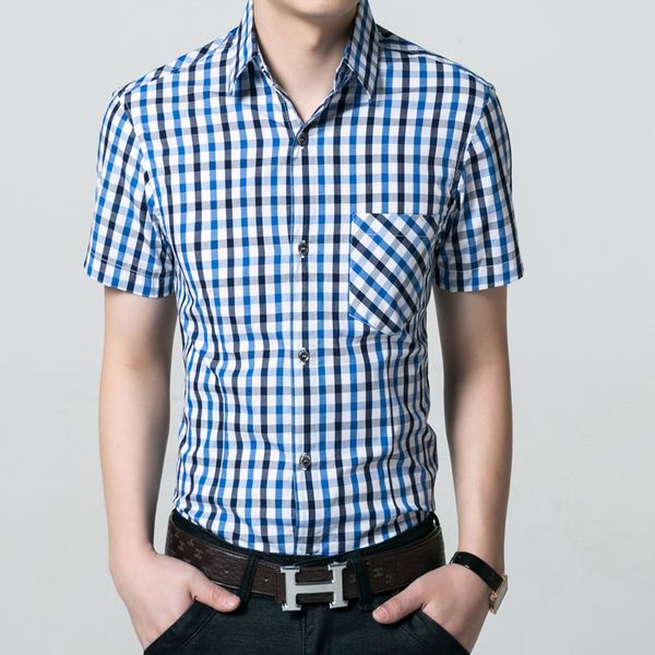 wholesale- 2016 summer new plaid fashion dress men shirt slim fit short sleeve plus size 3xl male social casual shirts camisa, White;black
wholesale- 2016 summer new plaid fashion dress men shirt slim fit short sleeve plus size 3xl male social casual shirts camisa, White;black