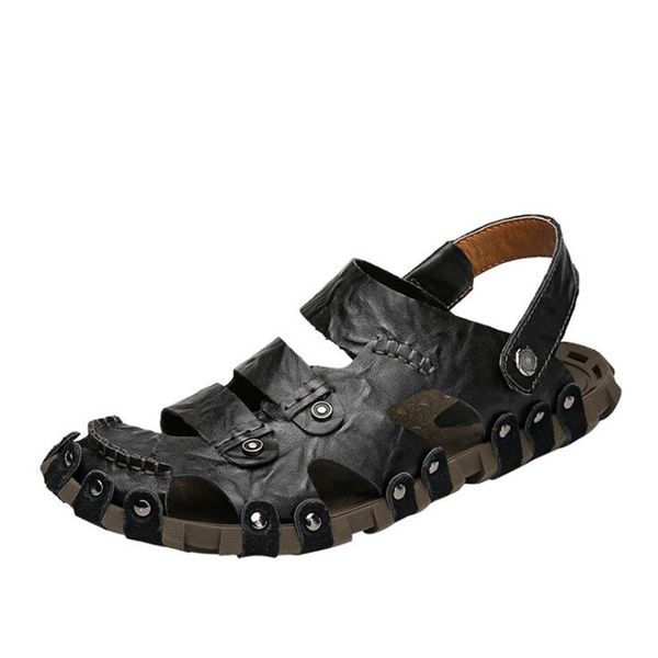 sandals for men summer fashion new beach sandal genuine cow leather man slippers casual shoes, Black
sandals for men summer fashion new beach sandal genuine cow leather man slippers casual shoes, Black