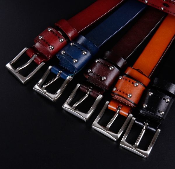 5 colors blue pure leather belt & retro rivet pin waist belt &retro leather belt, Black;brown
5 colors blue pure leather belt & retro rivet pin waist belt &retro leather belt, Black;brown