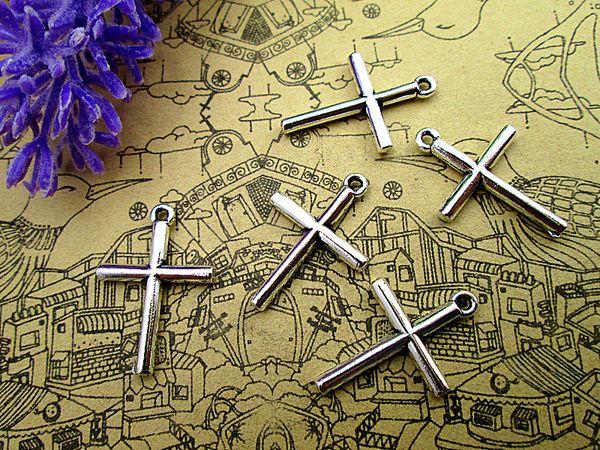 120pcs-cross charms,antique silver sideways mini cross charm/pendant 23x13mm, Bronze;silver
120pcs-cross charms,antique silver sideways mini cross charm/pendant 23x13mm, Bronze;silver