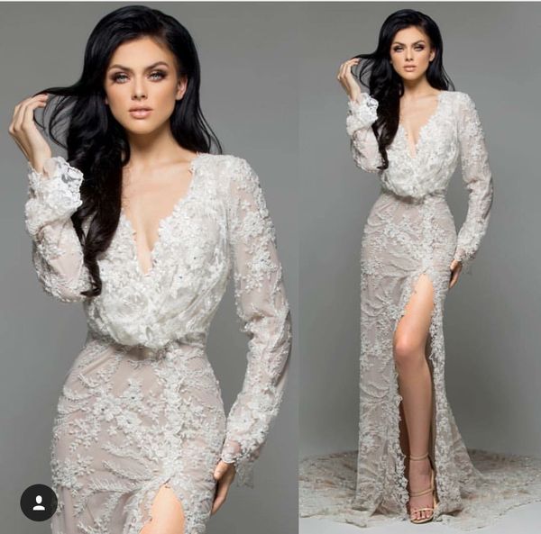 luxury mermaid split dresses evening wear long sleeve deep v neck crystal prom gowns lace appliqued vintage formal special occasion dress, Black;red
luxury mermaid split dresses evening wear long sleeve deep v neck crystal prom gowns lace appliqued vintage formal special occasion dress, Black;red