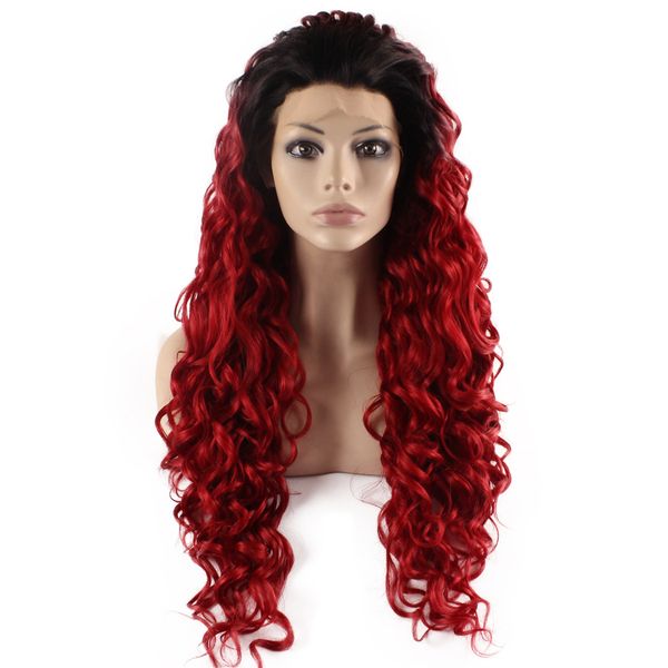 26inch long curly black red ombre heat resistant hair lace front wig
26inch long curly black red ombre heat resistant hair lace front wig