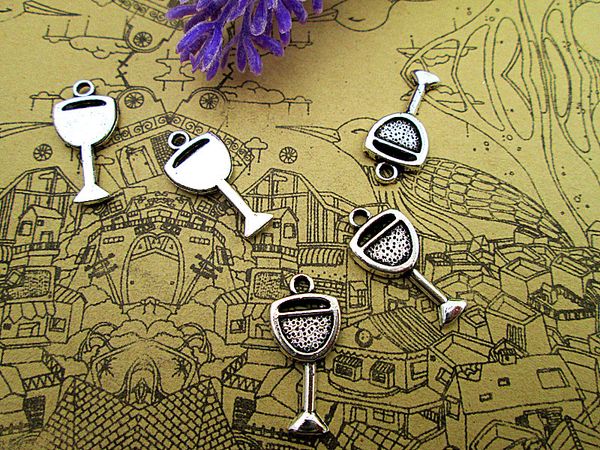 90pcs- wine glass charms , antique tibetan silver wine glass charms pendants 20x10mm, Bronze;silver
90pcs- wine glass charms , antique tibetan silver wine glass charms pendants 20x10mm, Bronze;silver