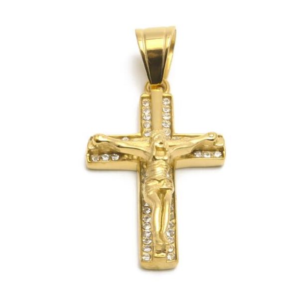 stainless steel gold color bling rhinestone crystal jesus cross pendant necklaces 24" cuban chain fashion punk jewelry drop ship, Silver
stainless steel gold color bling rhinestone crystal jesus cross pendant necklaces 24" cuban chain fashion punk jewelry drop ship, Silver