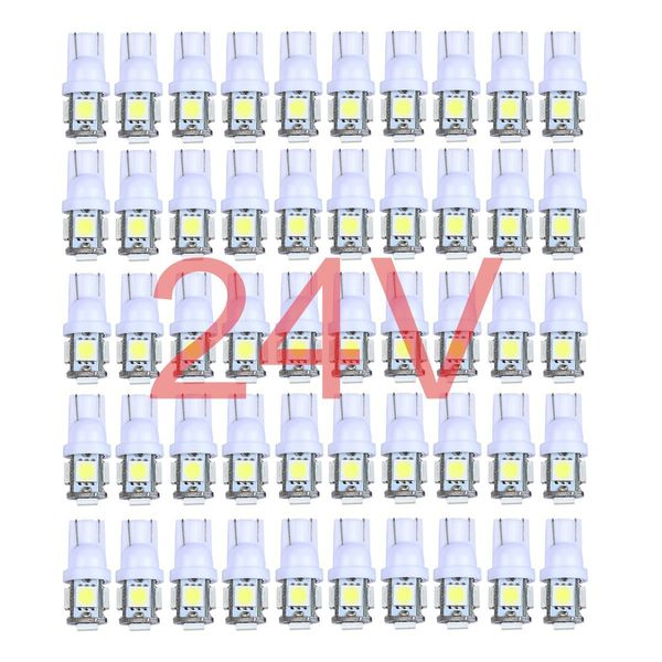 50pcs/pack 24v car white t10 led w5w 5smd wedge bulb light 194 168 2825 501 side backup fog plate license brake dome tail super bright 6000k
50pcs/pack 24v car white t10 led w5w 5smd wedge bulb light 194 168 2825 501 side backup fog plate license brake dome tail super bright 6000k