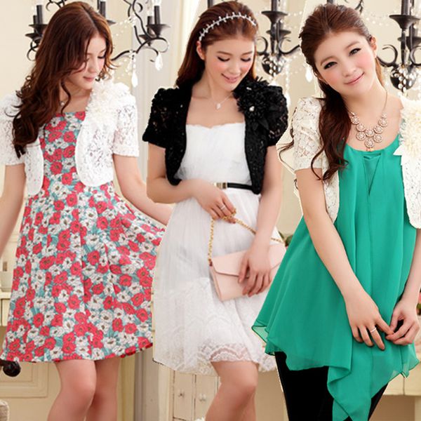 wholesale- f~3xl new summer sweet women large size all match appliques lace shrug slim bolero outerwear cardigan short sleeve jacket coats, Black;brown
wholesale- f~3xl new summer sweet women large size all match appliques lace shrug slim bolero outerwear cardigan short sleeve jacket coats, Black;brown