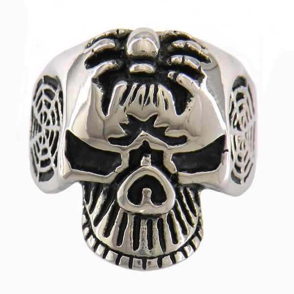 fanssteel stainless steel punk vintage mens or womens jewelry spider skull ghost signet ring medallion ring biker ring 07w91, Silver
fanssteel stainless steel punk vintage mens or womens jewelry spider skull ghost signet ring medallion ring biker ring 07w91, Silver