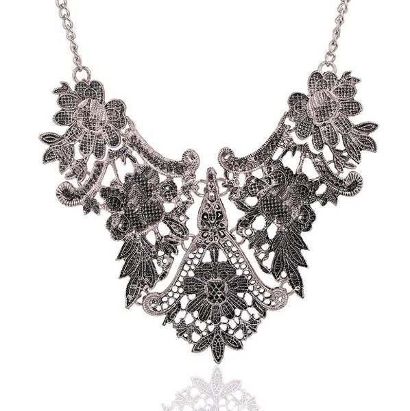 retro choker statement necklace european and american antique silver gold hollow flower design collar bone sweater chain sautoir, Golden;silver
retro choker statement necklace european and american antique silver gold hollow flower design collar bone sweater chain sautoir, Golden;silver