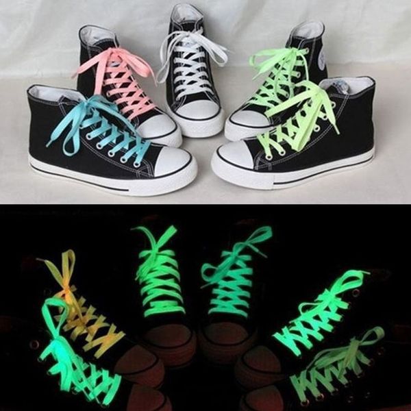 

30 шт.(15 пар) флуоресцентные световой шнурки светящиеся в темноте повседневная светодиодные шнурки шнурки строки спортивный холст партия кемпинг растущая обувь