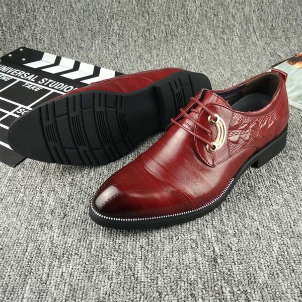 genuine leather men shoes black wine red business casual men's brogue shoes fashion breathable lace up oxfords shoes men flats 8
genuine leather men shoes black wine red business casual men's brogue shoes fashion breathable lace up oxfords shoes men flats 8
