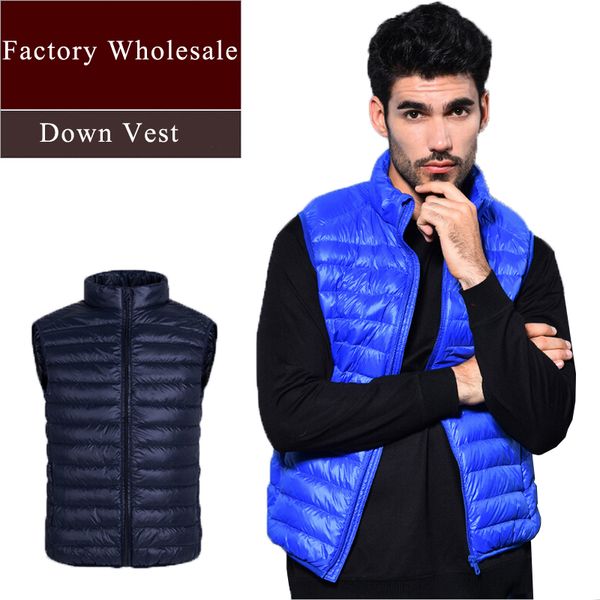 wholesale- 2016 fashion men ultra-light down vest travel portable thin sleeveless jacket duck coats outerwear plus size, Black
wholesale- 2016 fashion men ultra-light down vest travel portable thin sleeveless jacket duck coats outerwear plus size, Black