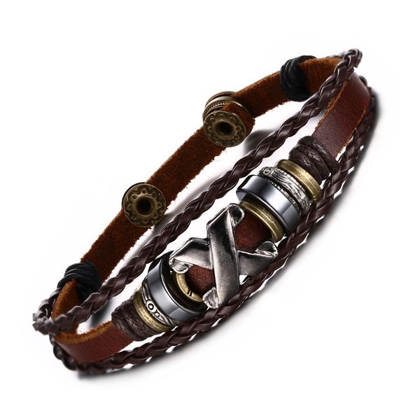 brown genuine leather bracelet men's bangle stainless steel fashion retro anchor charm jewelry for women bl-082, Golden;silver
brown genuine leather bracelet men's bangle stainless steel fashion retro anchor charm jewelry for women bl-082, Golden;silver