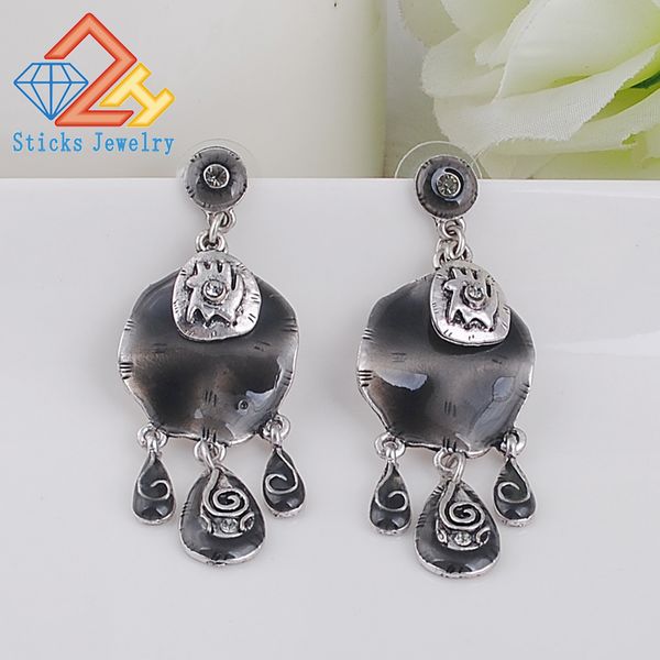 sticks jewelry fashion stud earring vintage zinc alloy enamel water drop tassel dangle earring for women, Silver
sticks jewelry fashion stud earring vintage zinc alloy enamel water drop tassel dangle earring for women, Silver