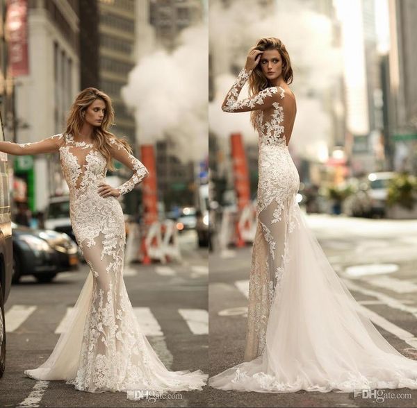 2020 gorgeous open back trumpet wedding dresses sheer long sleeves full lace appliqued bridal dress see through mermaid bridal gowns, White
2020 gorgeous open back trumpet wedding dresses sheer long sleeves full lace appliqued bridal dress see through mermaid bridal gowns, White