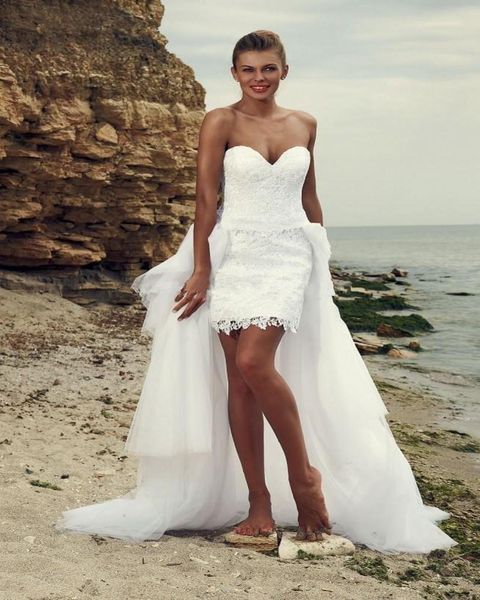 2017 white tulle lace wedding dresses a-line short front long back vintage lace appliqued sash detachable train boho bridal wedding gowns
2017 white tulle lace wedding dresses a-line short front long back vintage lace appliqued sash detachable train boho bridal wedding gowns