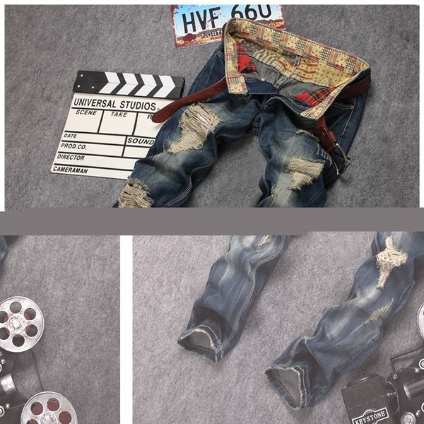 wholesale- fashion denim pants silm fit male mens light blue brand vintage designer casual hole ripped jeans overalls jeans
wholesale- fashion denim pants silm fit male mens light blue brand vintage designer casual hole ripped jeans overalls jeans