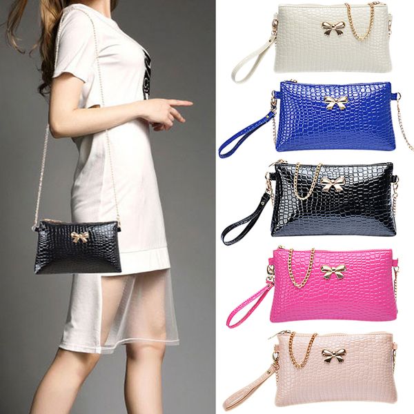 new women's chain pu small shoulder bag crocodile bow decoration clutch pouch bags hb88
new women's chain pu small shoulder bag crocodile bow decoration clutch pouch bags hb88