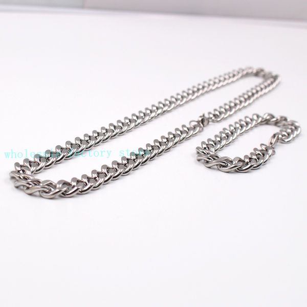 strong jewelry 10mm/15mm silver heavy link cuban curb chain necklace bracelet stainless steel jewelry set with lobster clasp
strong jewelry 10mm/15mm silver heavy link cuban curb chain necklace bracelet stainless steel jewelry set with lobster clasp