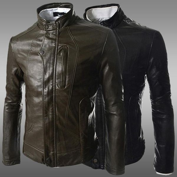 men's leisure fashion trend in the new han edition boutique personality zipper collar brief paragraph locomotive leather coat/m - 2, Black
men's leisure fashion trend in the new han edition boutique personality zipper collar brief paragraph locomotive leather coat/m - 2, Black