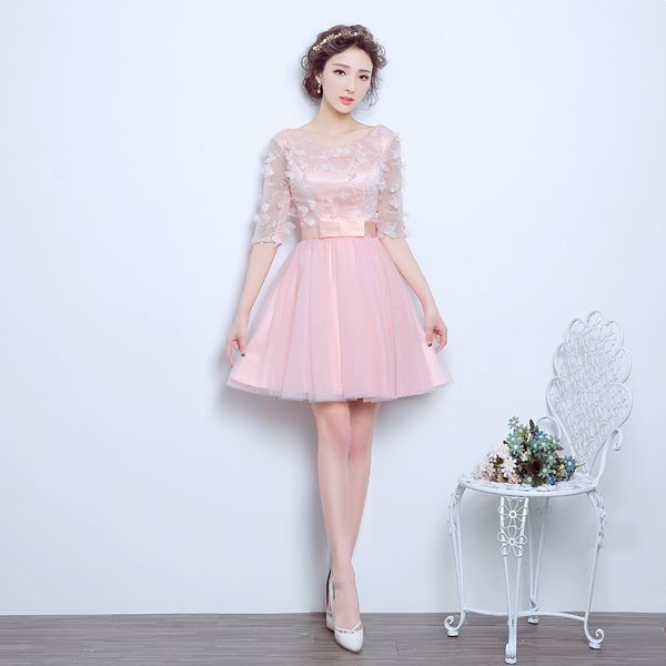 2017 new arrival evening dresses with half sleeves elegant bride gown short ball prom party homecoming/graduation formal dress, Black;red
2017 new arrival evening dresses with half sleeves elegant bride gown short ball prom party homecoming/graduation formal dress, Black;red