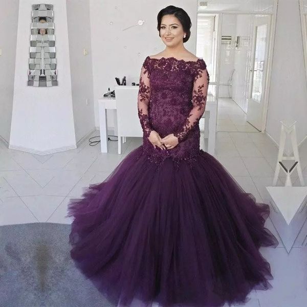 elegant purple mermaid evening dress boat /beteau neckline sleeve tulle applique grom gown formal occasion wear plus size dress, Black;red
elegant purple mermaid evening dress boat /beteau neckline sleeve tulle applique grom gown formal occasion wear plus size dress, Black;red