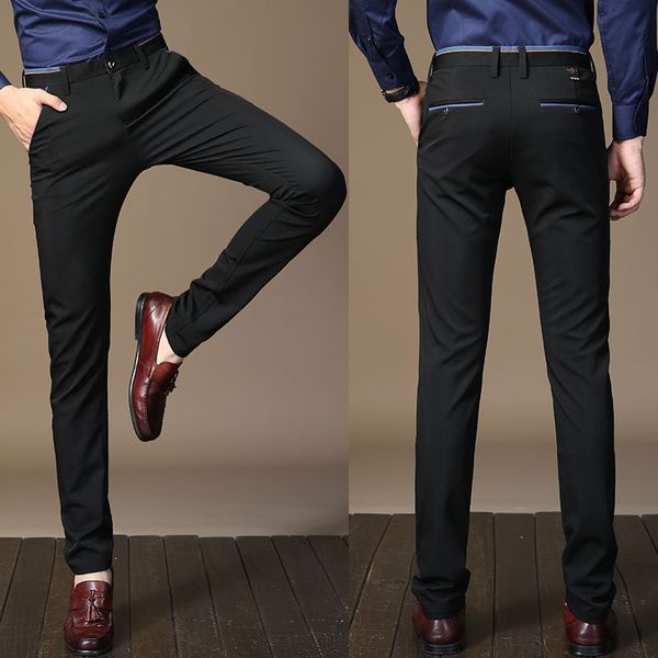 wholesale- vanchyce 2017 new men's fashion business trousers solid color smart casual pants straight dress men elastic skinny pants 818, Black
wholesale- vanchyce 2017 new men's fashion business trousers solid color smart casual pants straight dress men elastic skinny pants 818, Black