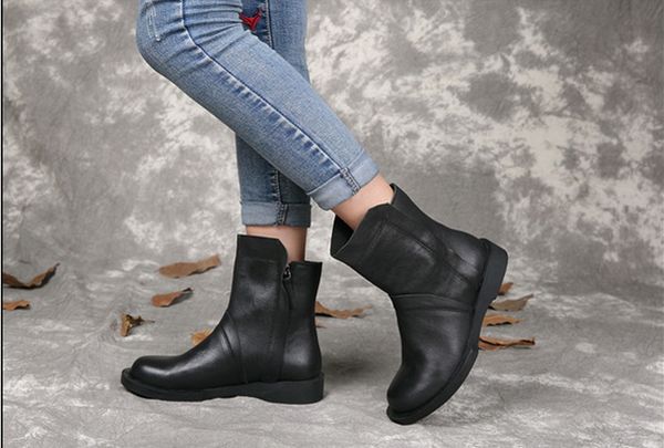 liugg resell wholesale genuine leather women boots vintage soft leather quality winter warm ankle booties size35-40, Black
liugg resell wholesale genuine leather women boots vintage soft leather quality winter warm ankle booties size35-40, Black