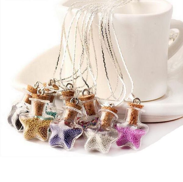 diy cork glass necklace rice bead five - pointed star bottle lucky wish bottle selling wfn300 (with chain) mix order 20 pieces a lot, Silver
diy cork glass necklace rice bead five - pointed star bottle lucky wish bottle selling wfn300 (with chain) mix order 20 pieces a lot, Silver