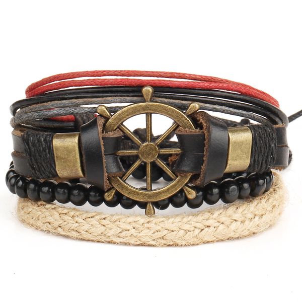 retro style handmade punk leather adjustable bracelet rudder anchor bracelet hand-woven multilayer jewelry gift ing
retro style handmade punk leather adjustable bracelet rudder anchor bracelet hand-woven multilayer jewelry gift ing