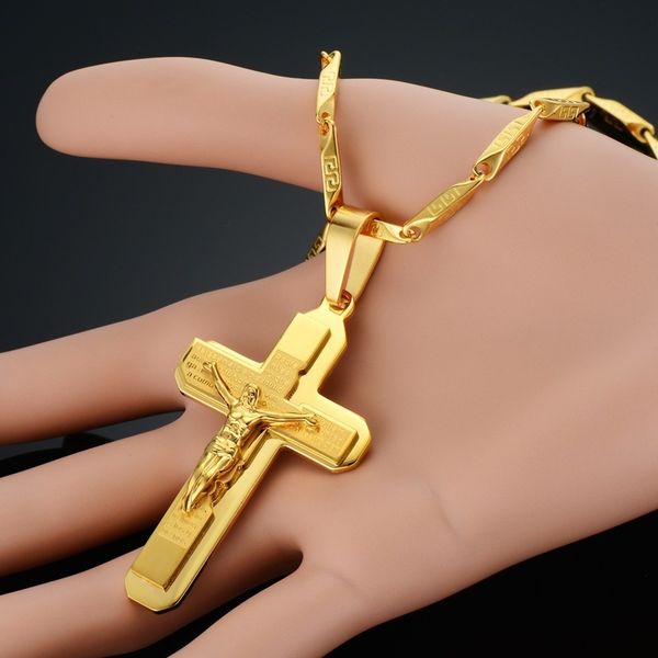 jesue cross pendants for men jewelry stainless steel 18k gold plated jesus piece cross pendant necklace chain np93, Silver
jesue cross pendants for men jewelry stainless steel 18k gold plated jesus piece cross pendant necklace chain np93, Silver