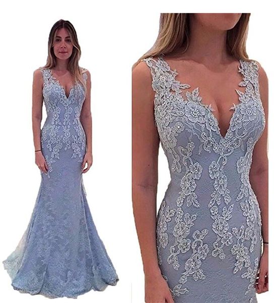 lace mermaid prom dresses 2017 v neck evening party dresses flower beaded mother of the bride dress, Black
lace mermaid prom dresses 2017 v neck evening party dresses flower beaded mother of the bride dress, Black