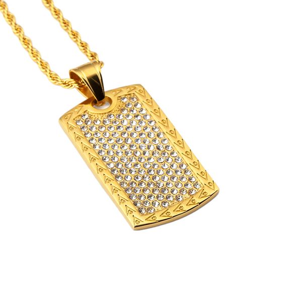 fashion jewelry men dog tag pendant necklace stainless steel full rhinestone 60cm long chain men necklace for men gold, Silver
fashion jewelry men dog tag pendant necklace stainless steel full rhinestone 60cm long chain men necklace for men gold, Silver