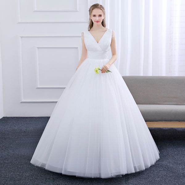 vestidos de noiva 2018 v шеи тюль бальное платье свадебное платье простые свадебные платья зашнуровать, White
vestidos de noiva 2018 v шеи тюль бальное платье свадебное платье простые свадебные платья зашнуровать, White
