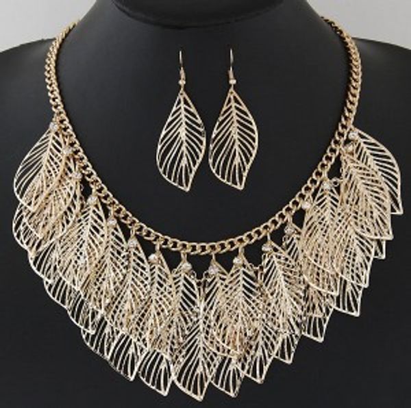 fashion jewelry sets womens gold silver gun black hollow out leaf rhinestone embellished necklace earrings sets, Golden;silver
fashion jewelry sets womens gold silver gun black hollow out leaf rhinestone embellished necklace earrings sets, Golden;silver