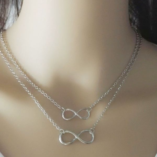 fashion silver gold plated double lucky infinity 8 digital short choker necklace for women
fashion silver gold plated double lucky infinity 8 digital short choker necklace for women