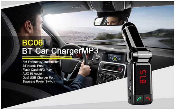 bc06 fm transmitter bluetooth car kit car mp3 player handskit bc06 with led display dual usb charger dhl
bc06 fm transmitter bluetooth car kit car mp3 player handskit bc06 with led display dual usb charger dhl