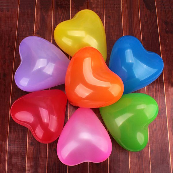 100pcs/lot 12 Inches 2.2g Love Heart Latex Balloons Round Inflatable Air Balloon Valentines Day Birthday Party Wedding Decoration