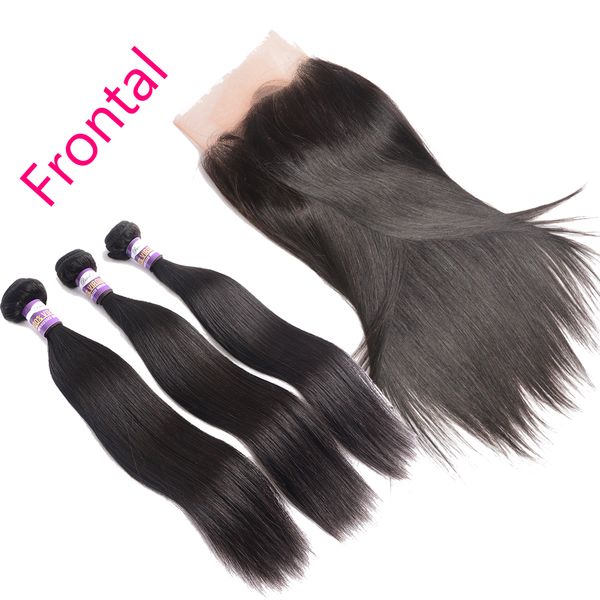 13x4 silky straight pre plucked lace frontal closure with baby hair indian remy virgin human hair lace frontal with bundles ing, Black
13x4 silky straight pre plucked lace frontal closure with baby hair indian remy virgin human hair lace frontal with bundles ing, Black