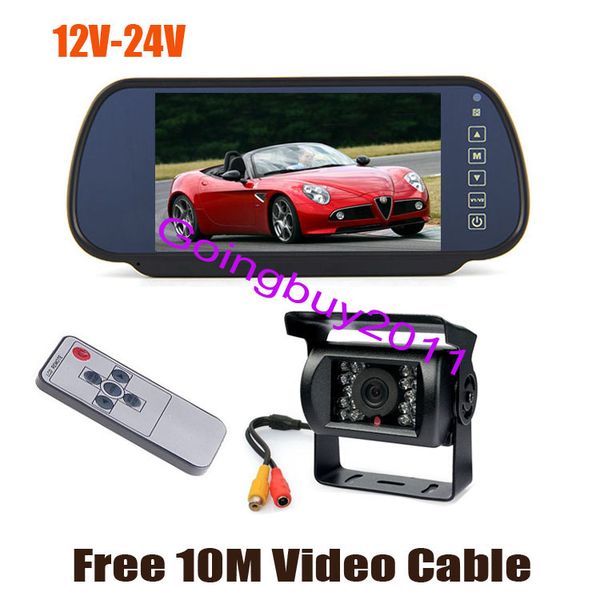 7" car monitor mirror rearview kit + 18 ir car parking reverse backup camera waterproof 12v-24v
7" car monitor mirror rearview kit + 18 ir car parking reverse backup camera waterproof 12v-24v