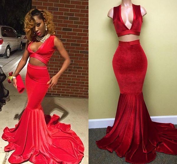 two piece velvet mermaid prom dresses 2017 red black regency party dresses long graduation dresses
two piece velvet mermaid prom dresses 2017 red black regency party dresses long graduation dresses