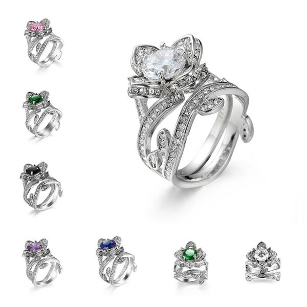 2017 new jewelry, creative rose zircon jewelry ring, ladies jewelry ring gift multi-style wholesale, Silver
2017 new jewelry, creative rose zircon jewelry ring, ladies jewelry ring gift multi-style wholesale, Silver